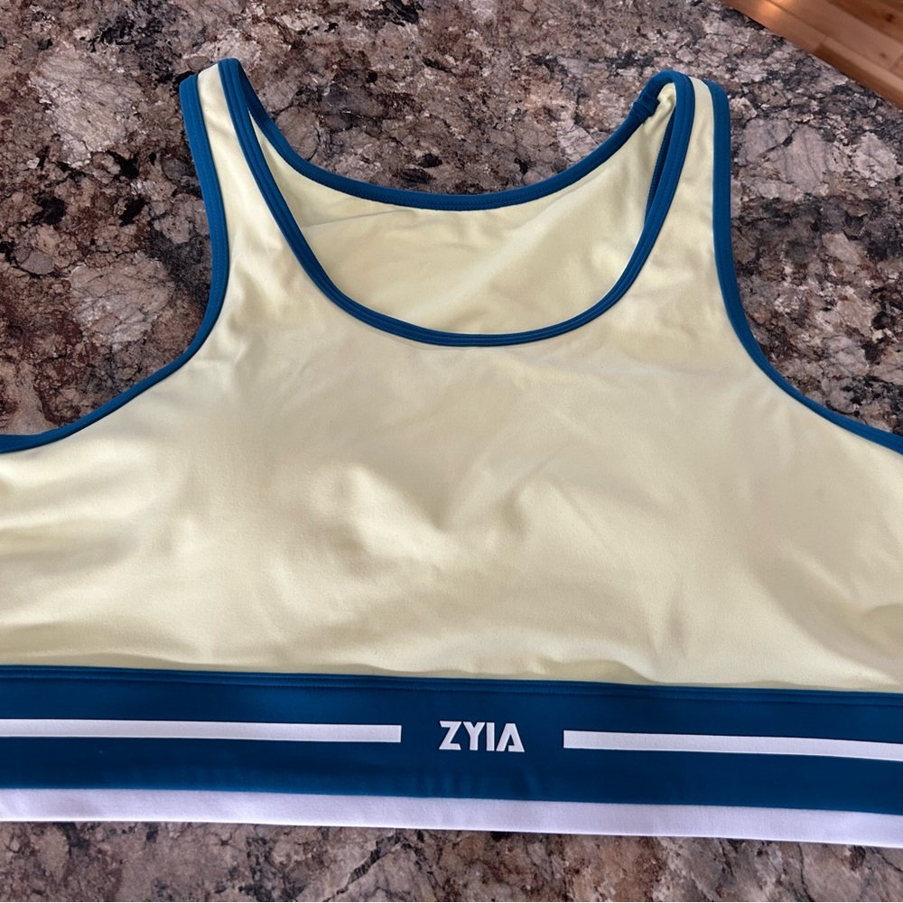 Zyia Yellow and Blue Sports Bra